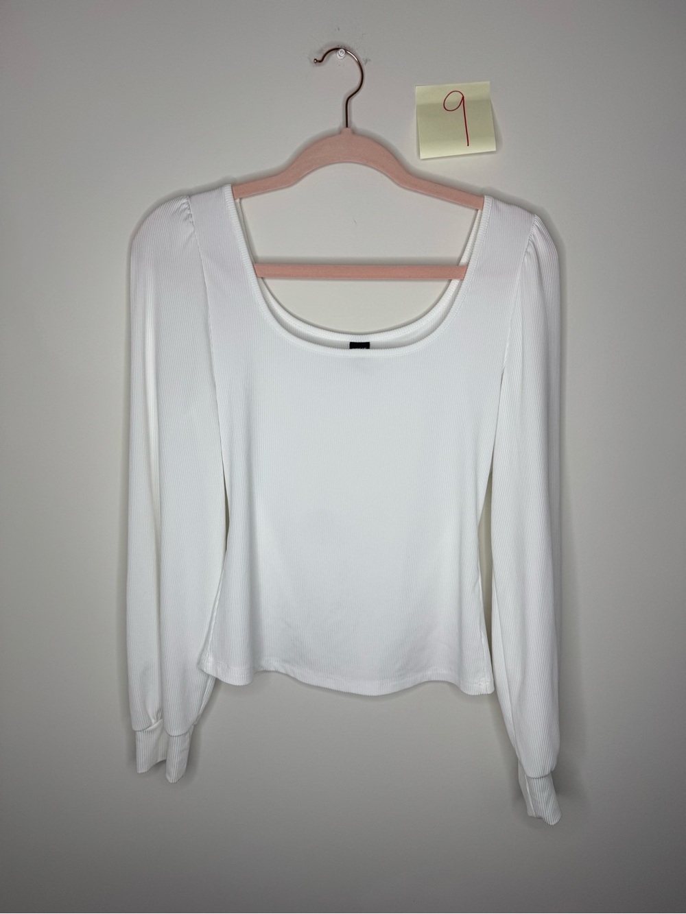 SHEIN White Scoop Neck Long Sleeve Top